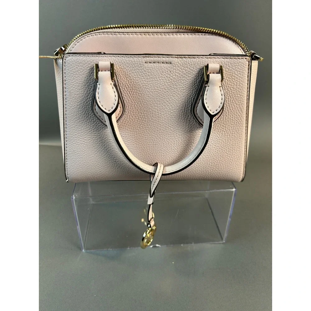 Michael Kors Pink Pebbled Leather Satchel and Dome Pouch 2-in-1 Handbag Set
